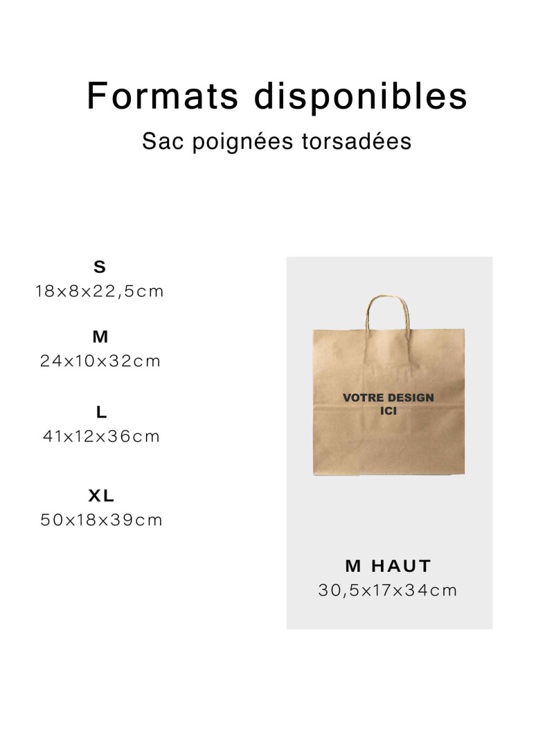 Bolsa con asa trenzada - Kraft M HAUT