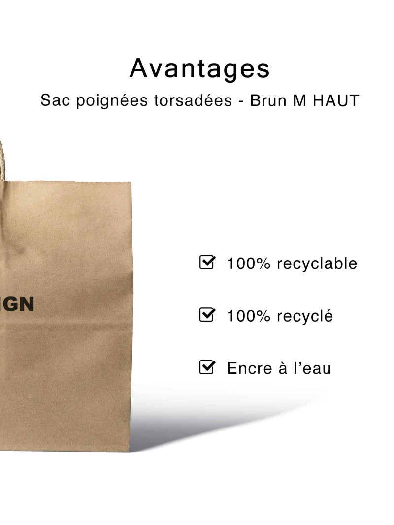 Sac poignée torsadée - Kraft M HAUT