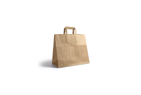 Flat handle bag - Kraft snack takeaway unprinted
