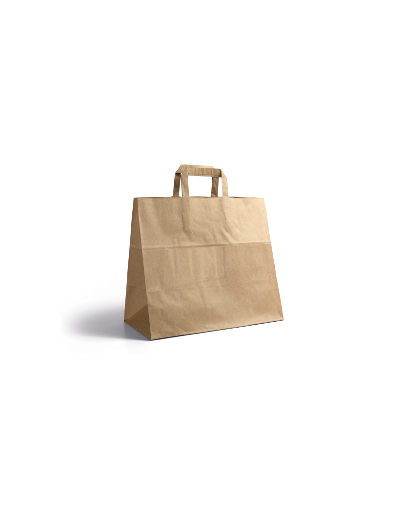 Flat handle bag - Kraft snack takeaway unprinted
