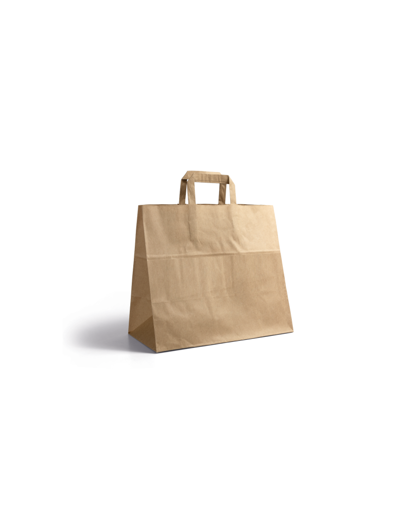 Sac poignée plate - Kraft snack takeaway sans impression