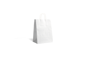 Twisted handle bag - White S without print