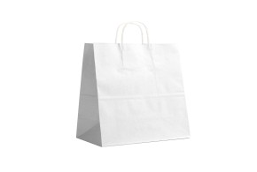 Twisted handle bag - White M square without print
