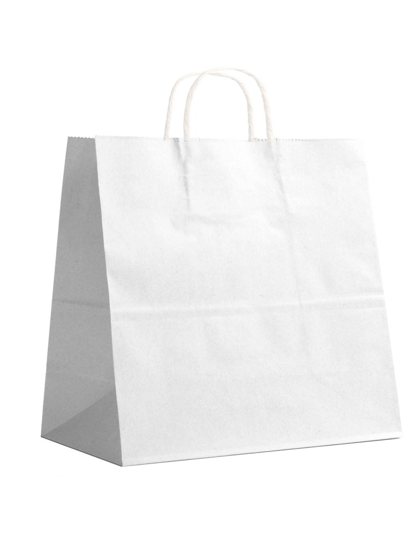 Twisted handle bag - White M square without print