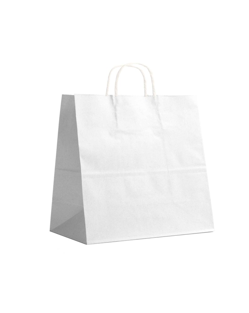 Twisted handle bag - White M square without print