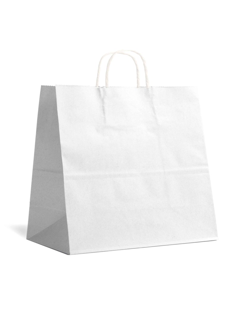 Tasche mit gedrehtem Griff - Weiß XL ohne Aufdruck