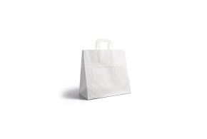Flat handle bag - White snack takeaway without print