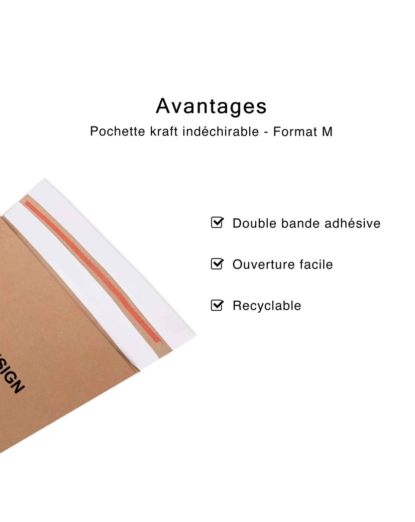 Pochette kraft indéchirable S