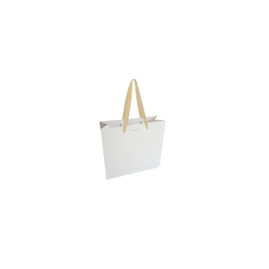 Luxe papieren tas - Handvat Gouden Lint - Wit XS