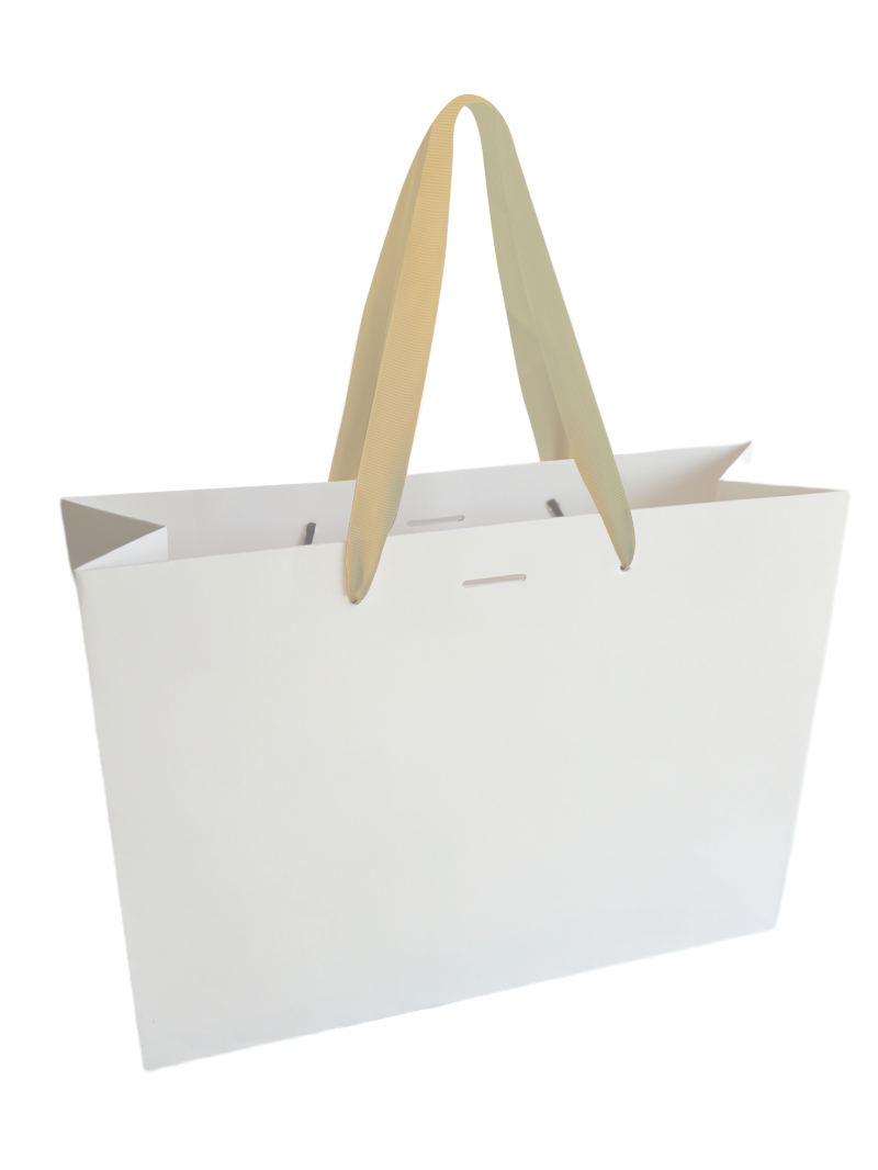 Sac papier Luxe - Blanc L