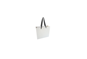 Luxe paper bag with black ribbon handle - White XS without print