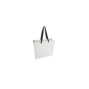 Sac papier Luxe poignée ruban noir - Blanc XS sans impression