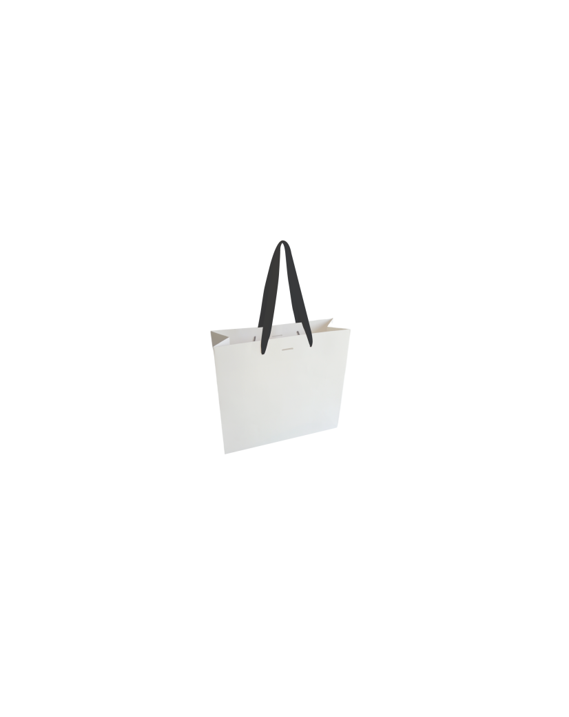 Luxe paper bag with ribbon handle - White XS