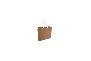 Luxe paper bag with white ribbon handle - Kraft XS unprinted