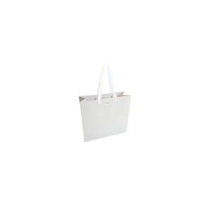 Sac papier Luxe poignée ruban blanc - Blanc XS sans impression