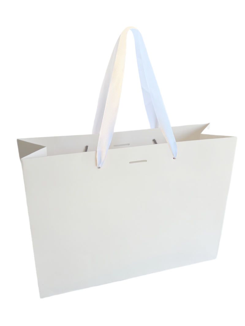 Sac papier Luxe - Blanc L