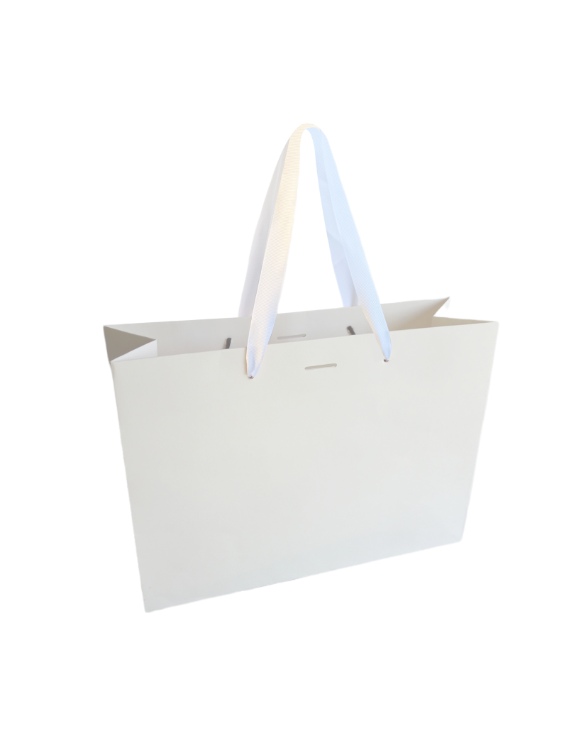 Sac papier Luxe - Blanc L