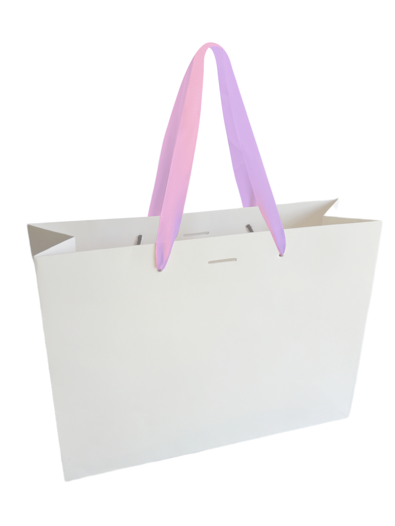 Sac papier Luxe - Blanc L