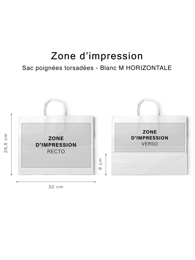 White twisted handle bag - Blanc M HORIZONTAL