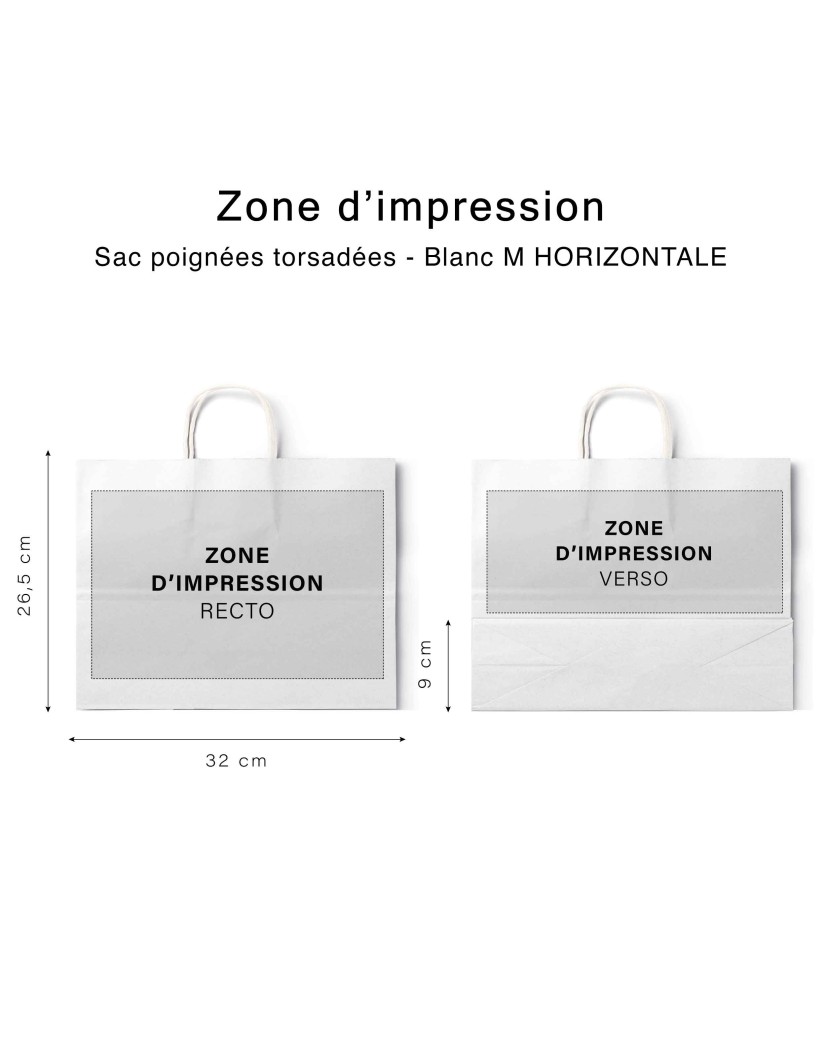 White twisted handle bag - Blanc M HORIZONTAL