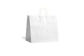 Twisted handle bag - White M HORIZONTAL without print