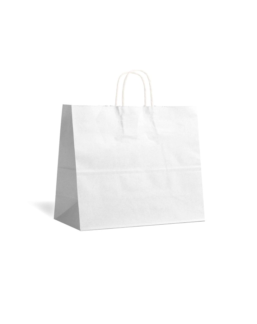 Twisted handle bag - White M HORIZONTAL without immpression