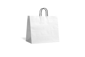 Black twisted handle bag - White M HORIZONTAL without print