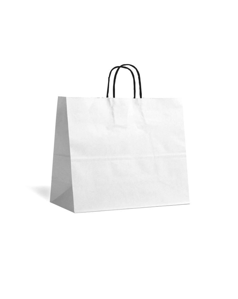 Twisted handle bag - White M HORIZONTAL without immpression