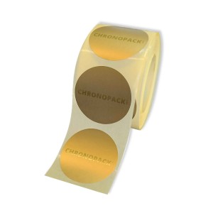 Sticker Rond - Mat goud (logo goud/zilver)