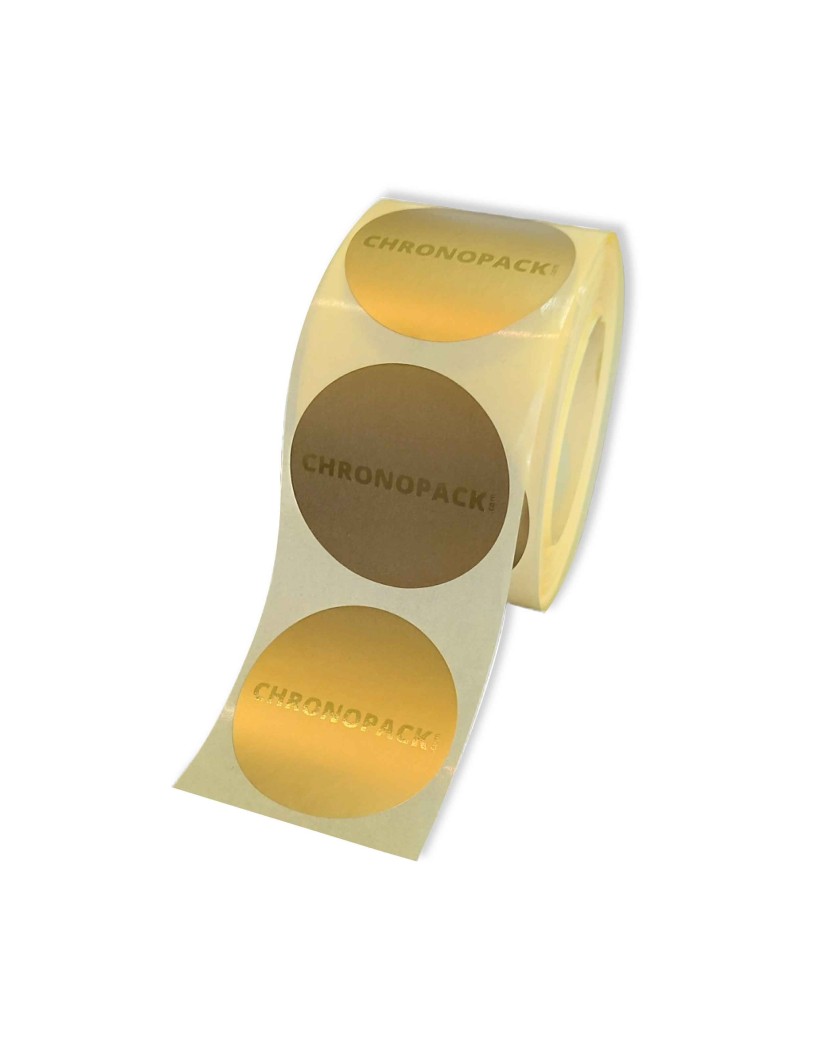 Runde Etiketten - Vergoldet - Logo gold/silber