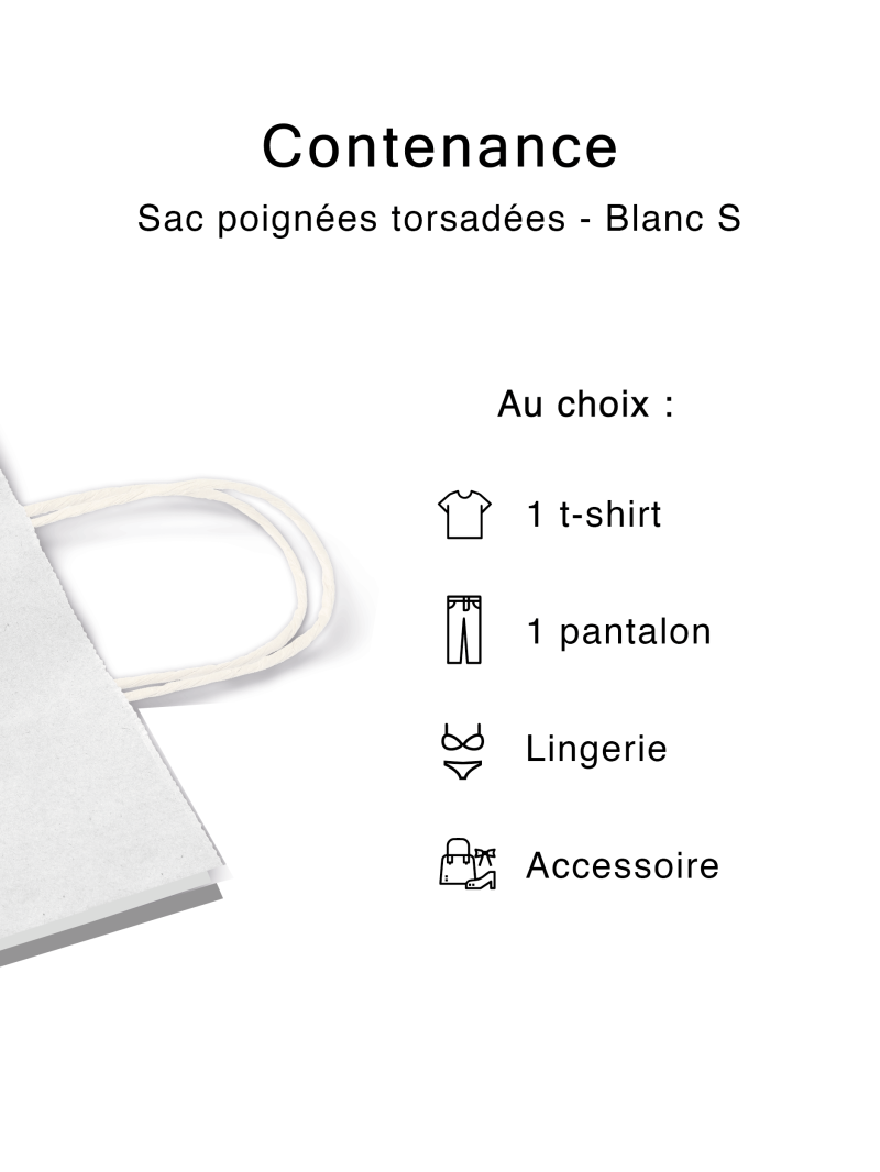 Sac poignées plates blanc