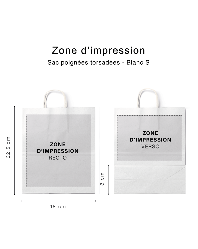 Bolsa con asas retorcidas - Kraft blanco