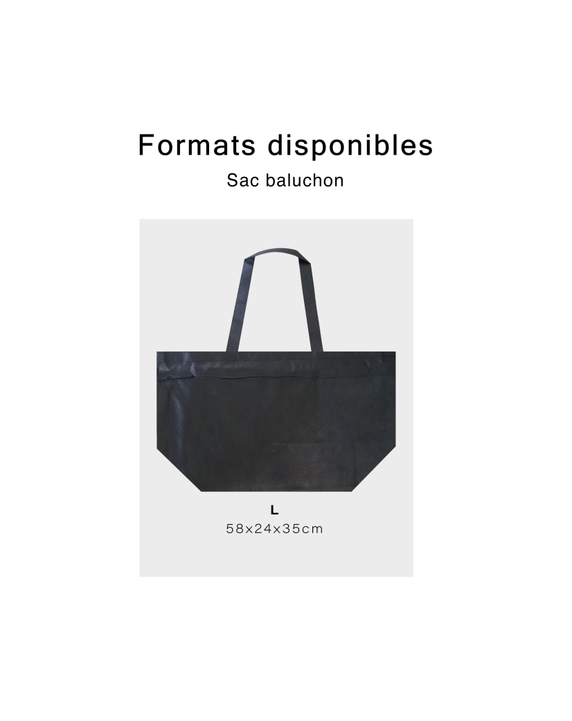 Non-woven bag, Baluchon model – Black L, without printing