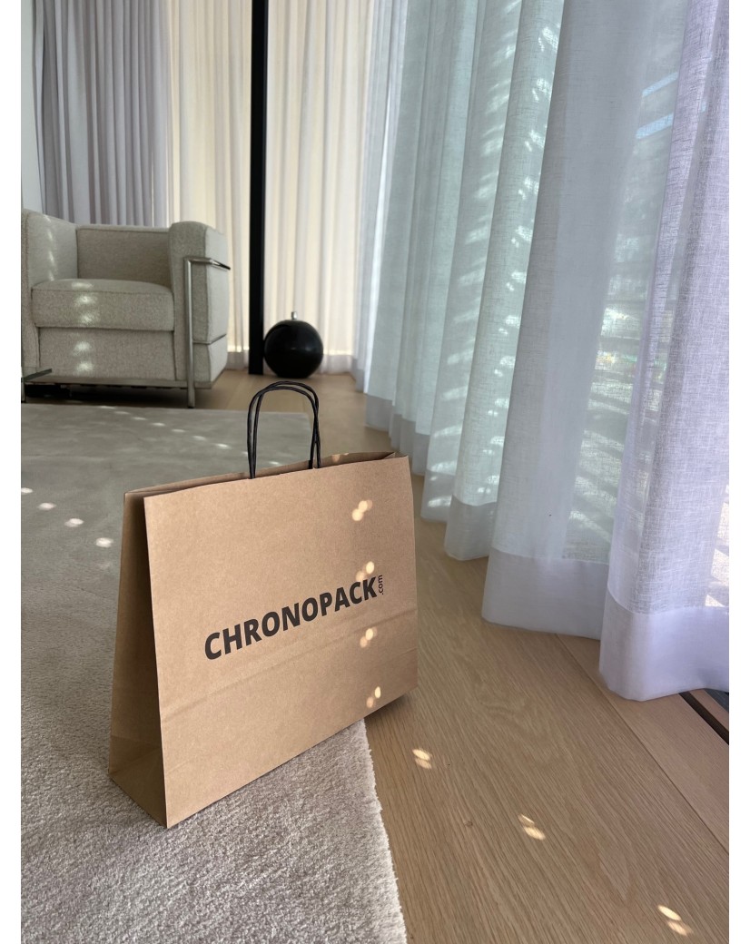 Bolsa kraft M Horizontal Asas Negras – Sencilla Y Personalizable