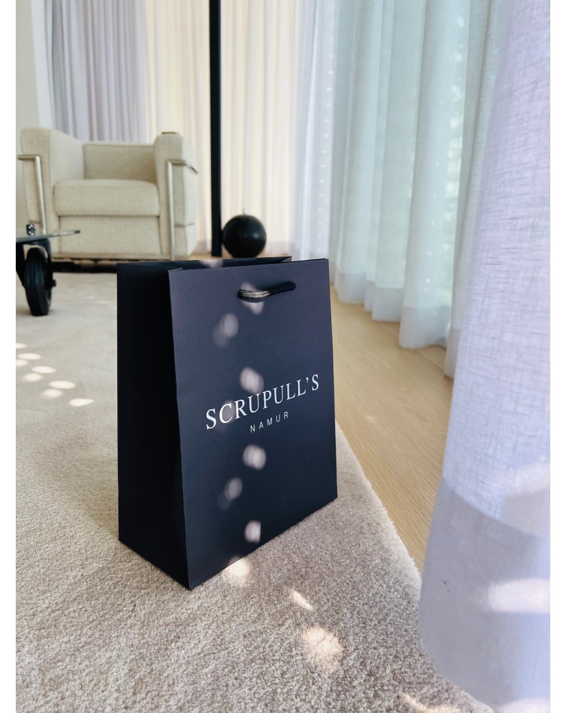Luxury paper bags - Black S - Drawstring handles