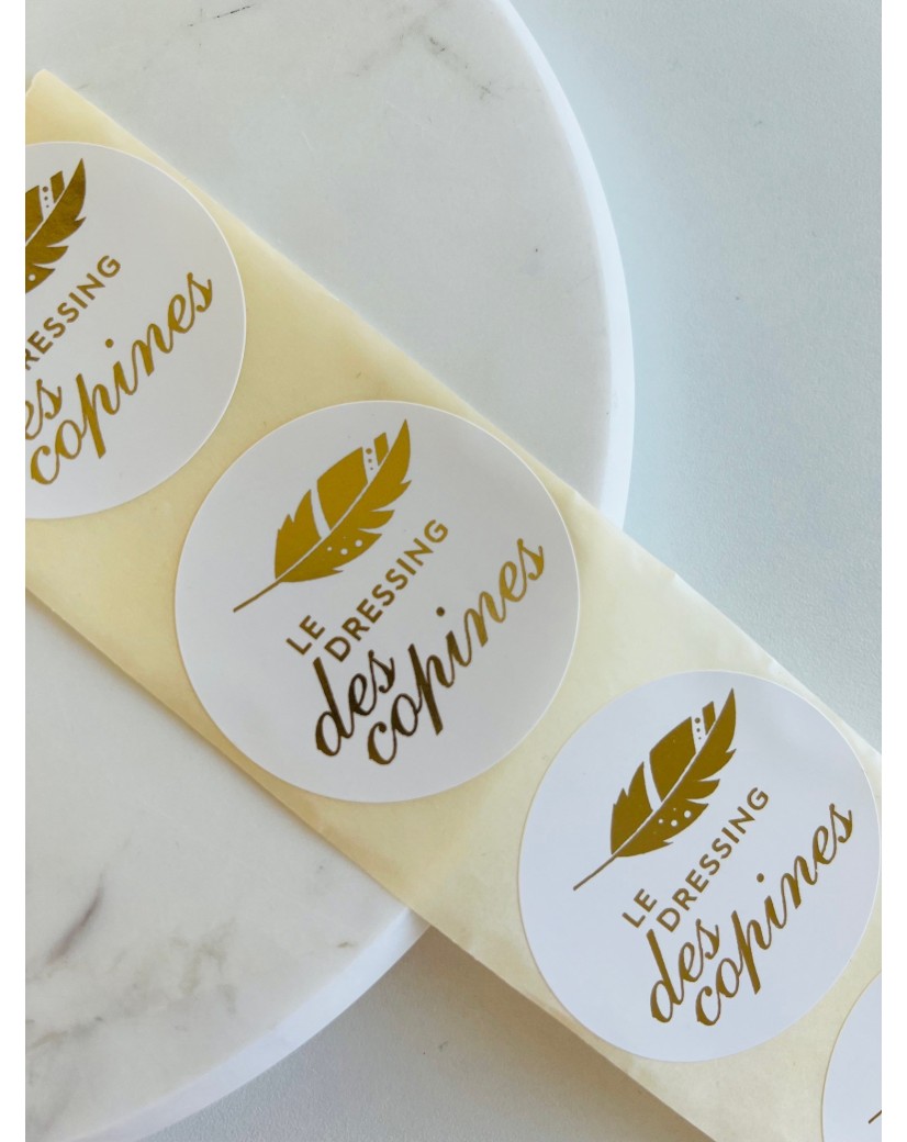 Round label - White (gold/silver logo)