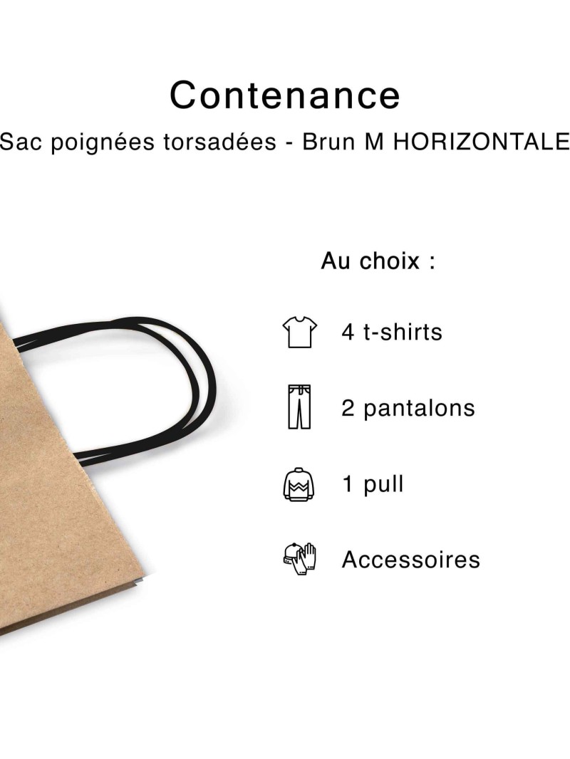 Kraft Bag M Horizontal Black Handles – Clean & Customizable