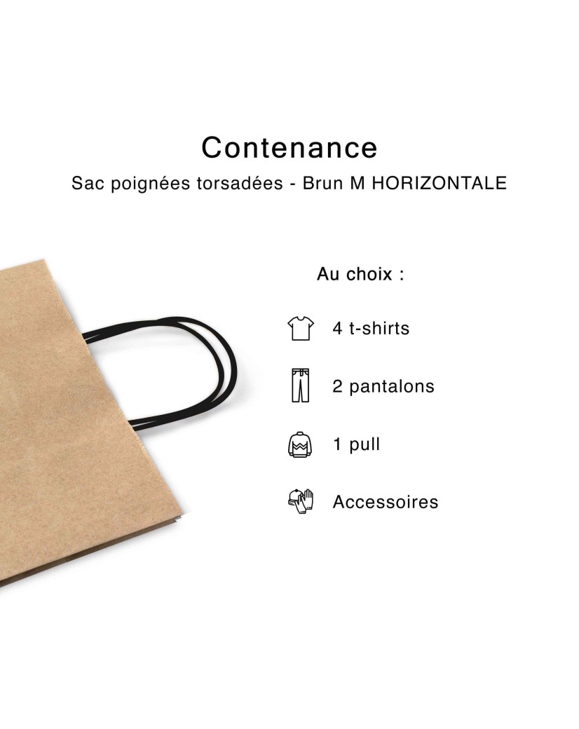 Kraft Bag M Horizontal Black Handles – Clean & Customizable