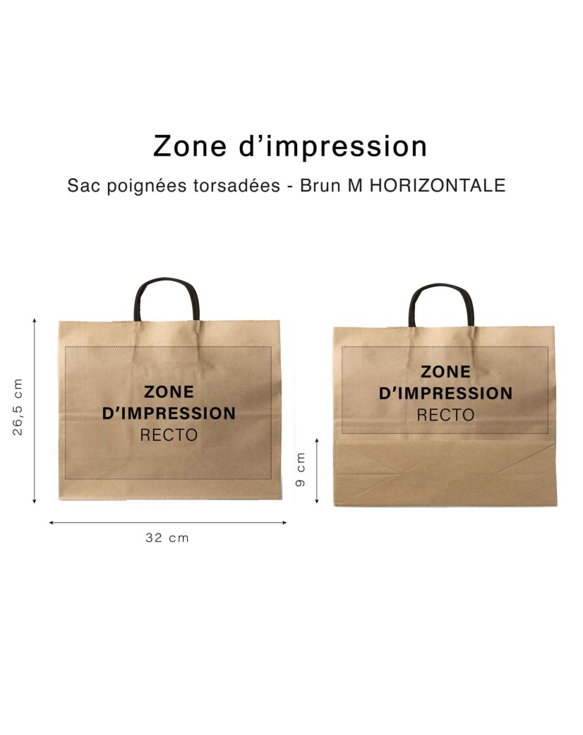 Kraft Bag M Horizontal Black Handles – Clean & Customizable
