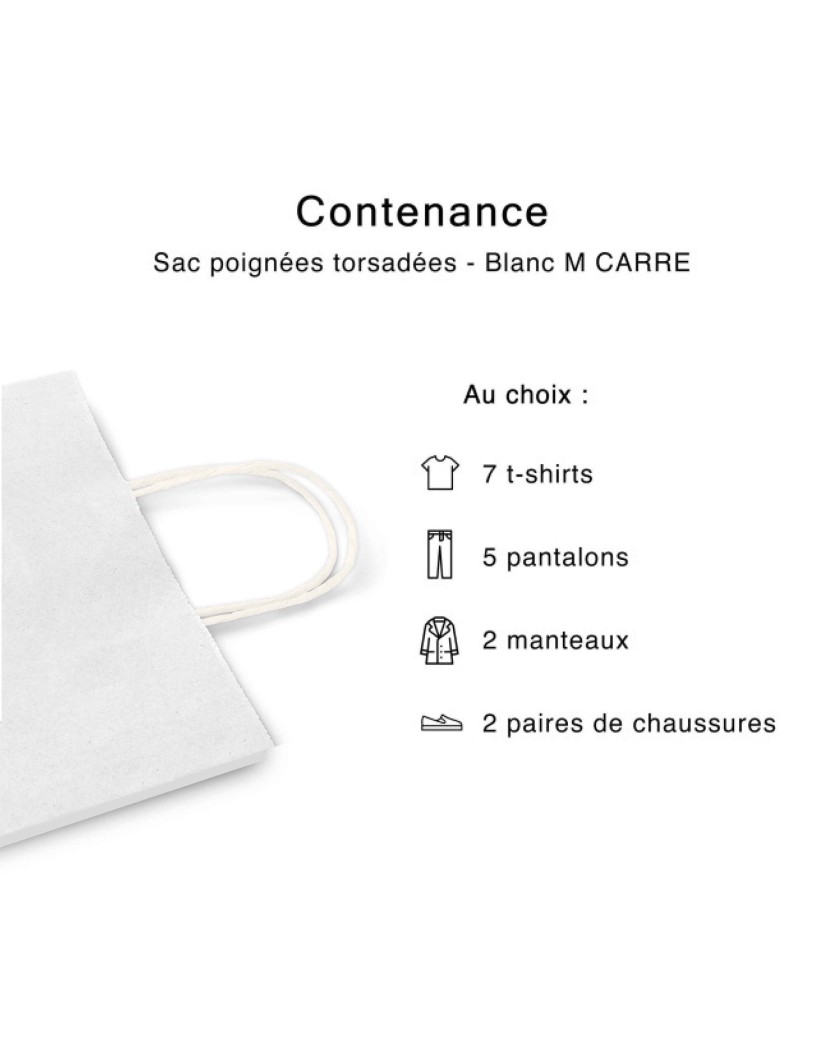 Twisted handle bags - White M SQUARE