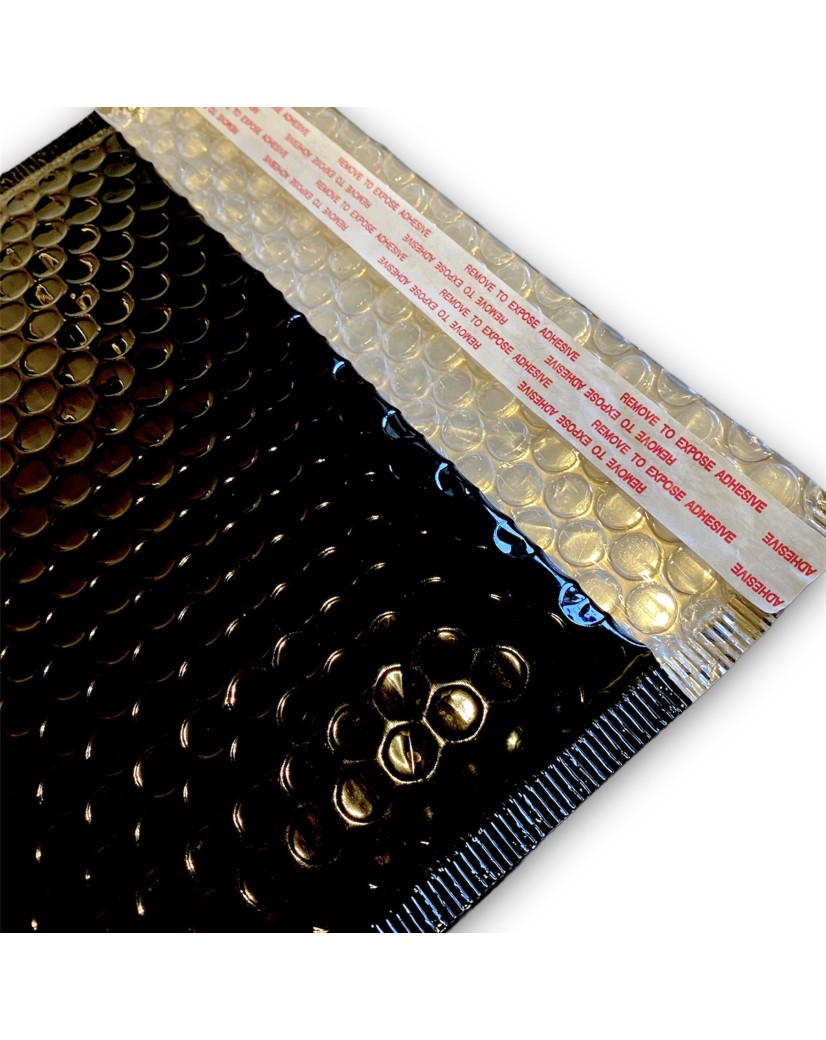 Metallic Bubbel Envelop - Blinkend Zwart M