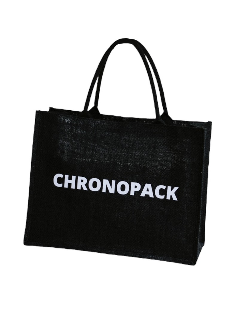 Sacs en toile de jute noir personnalisés avec votre logo - Commandez maintenant
