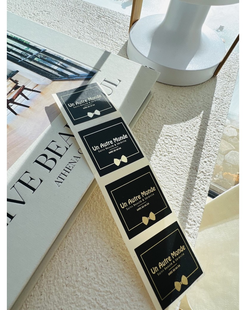 Square label - Black (gold/silver logo)
