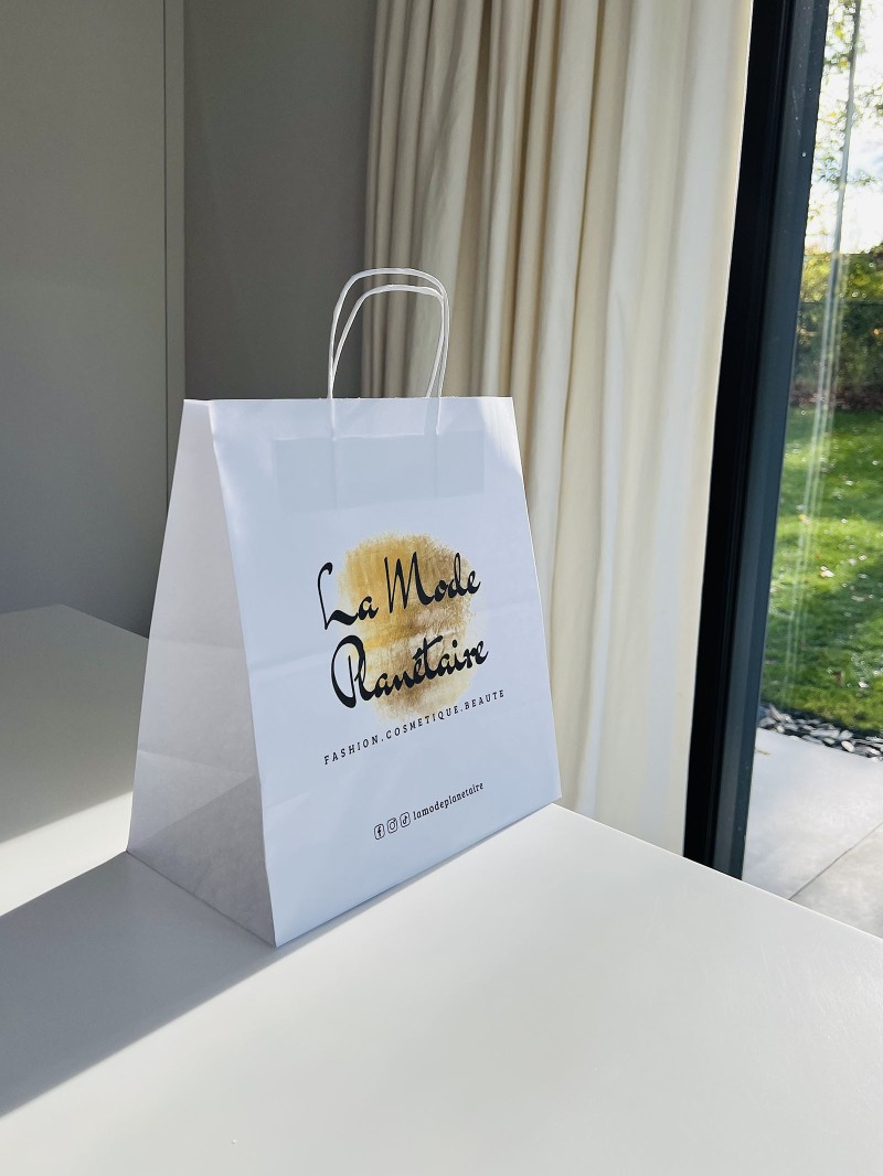 Twisted handle bags - White M SQUARE
