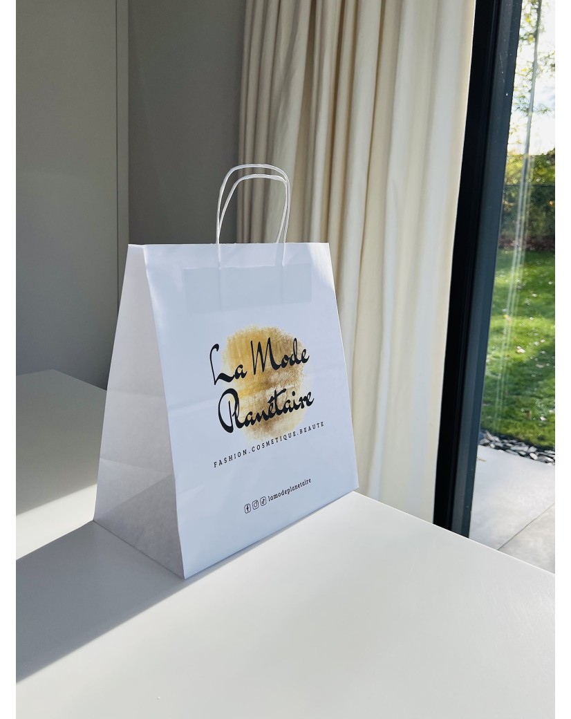 Twisted handle bags - White M SQUARE