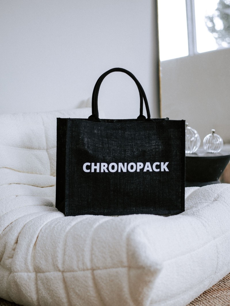 Sacs en toile de jute noir personnalisés avec votre logo - Commandez maintenant