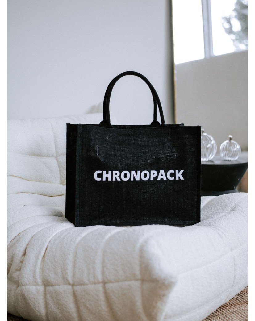 Sacs en toile de jute noir personnalisés avec votre logo - Commandez maintenant