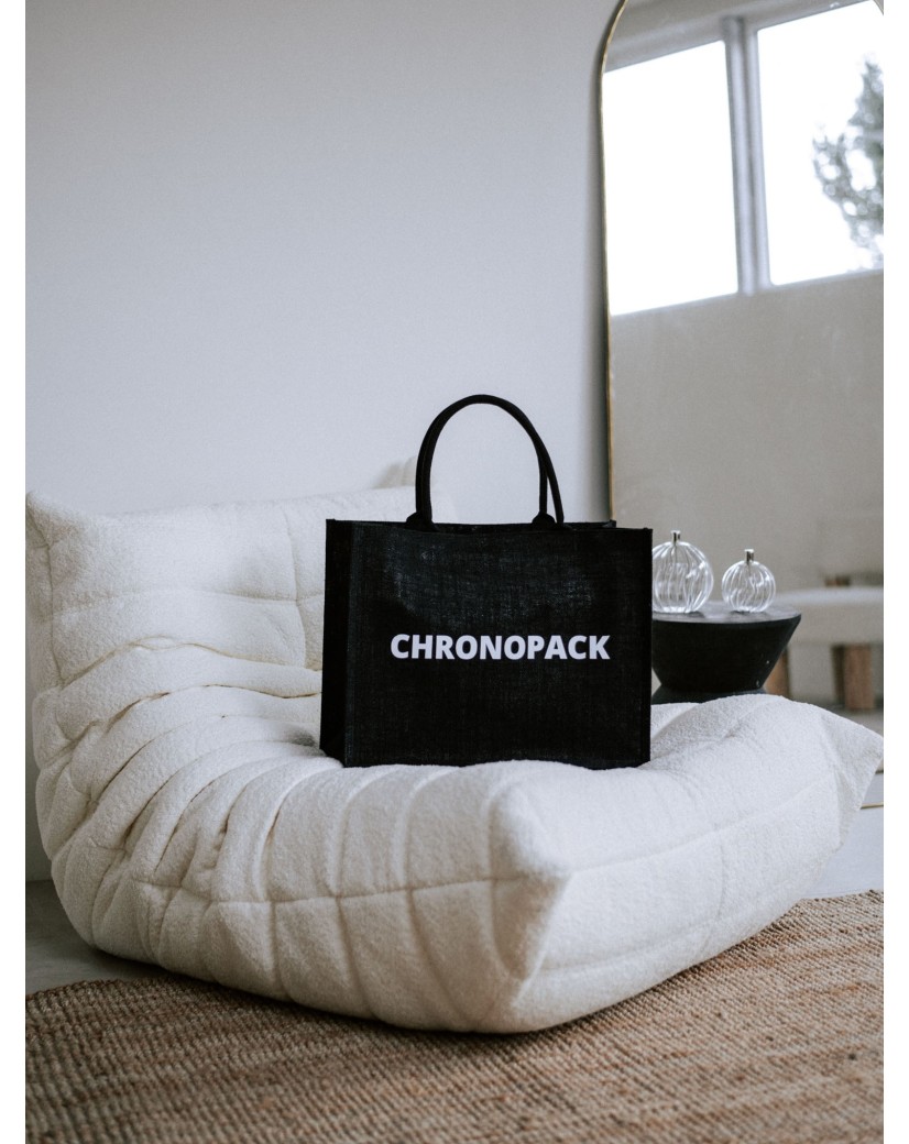 Sacs en toile de jute noir personnalisés avec votre logo - Commandez maintenant