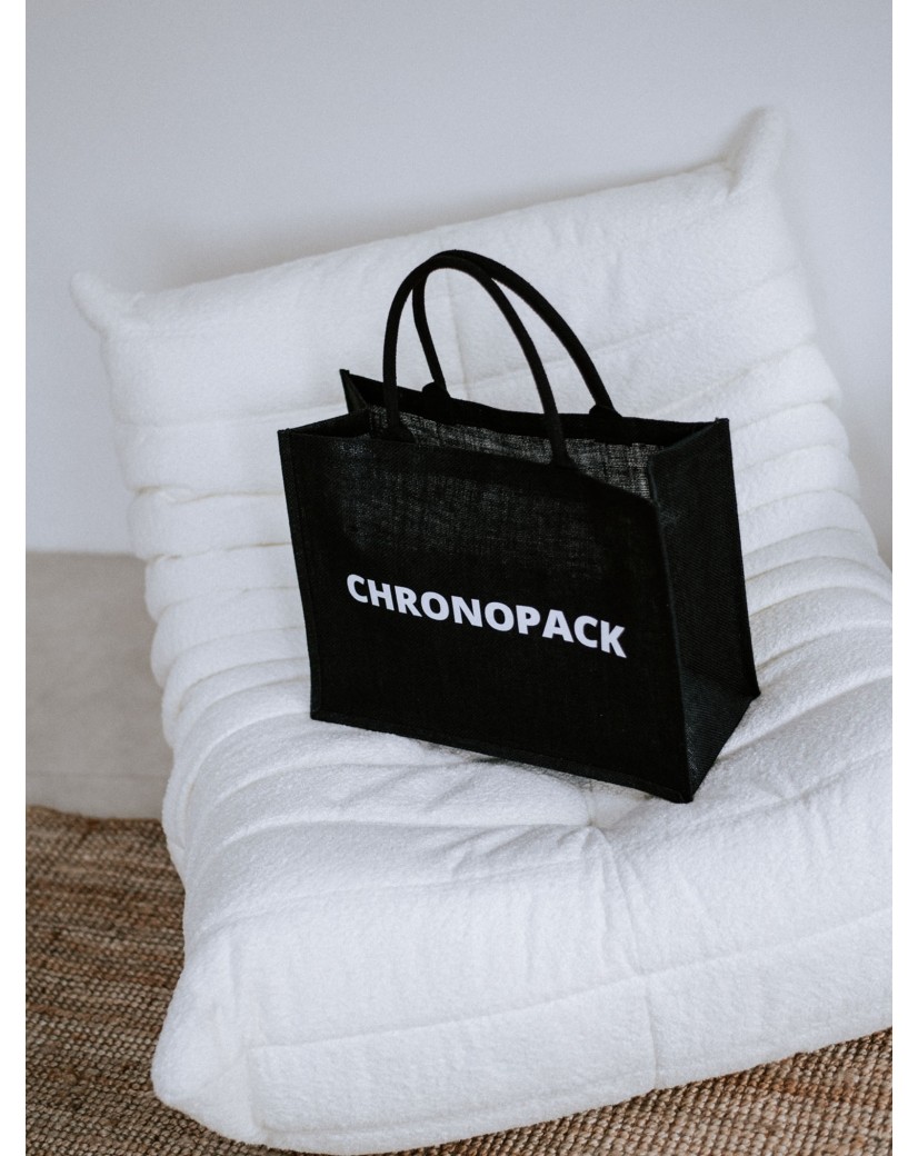 Sacs en toile de jute noir personnalisés avec votre logo - Commandez maintenant