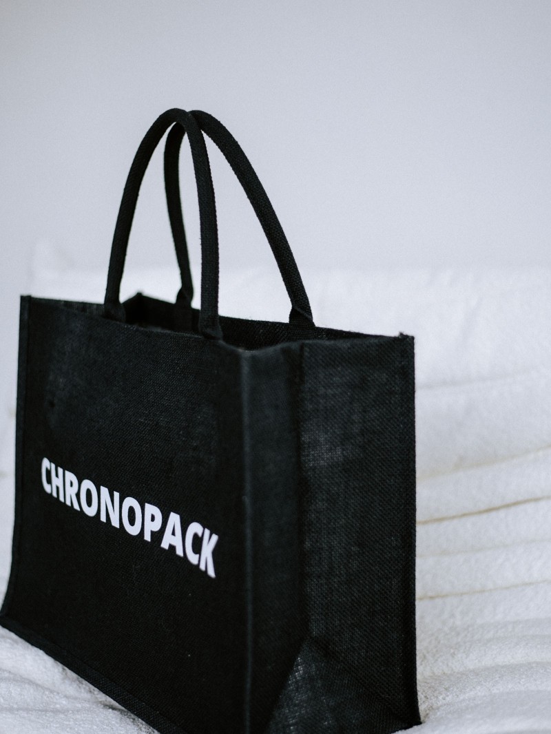 Sacs en toile de jute noir personnalisés avec votre logo - Commandez maintenant